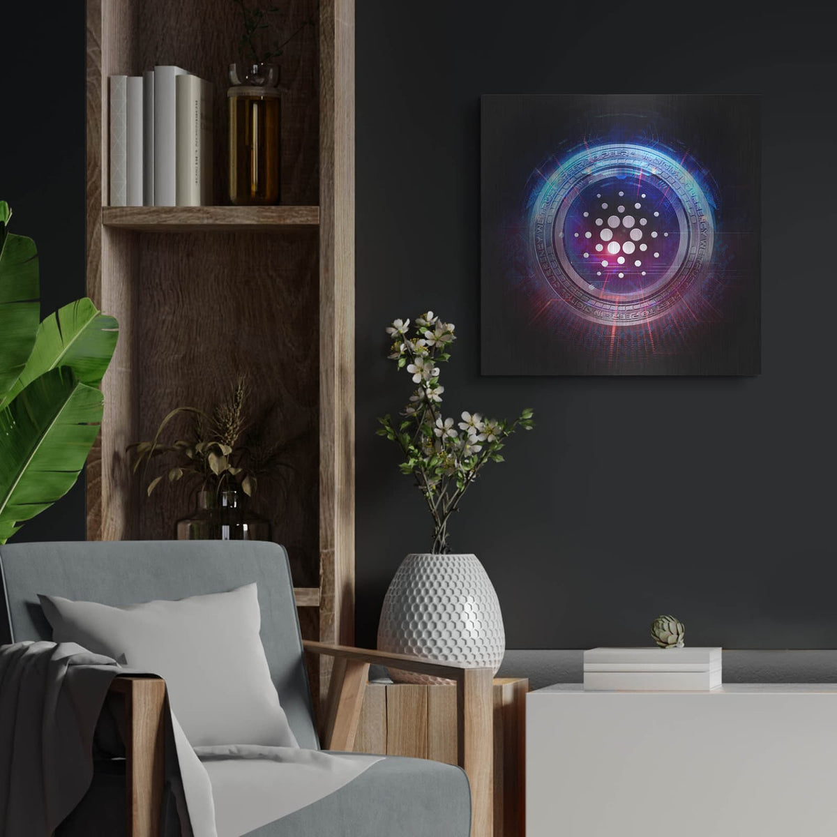 'Wagmi Cardano Crypto' by Valentyn Artemenko – Metal Wall Art, 24x24 room view