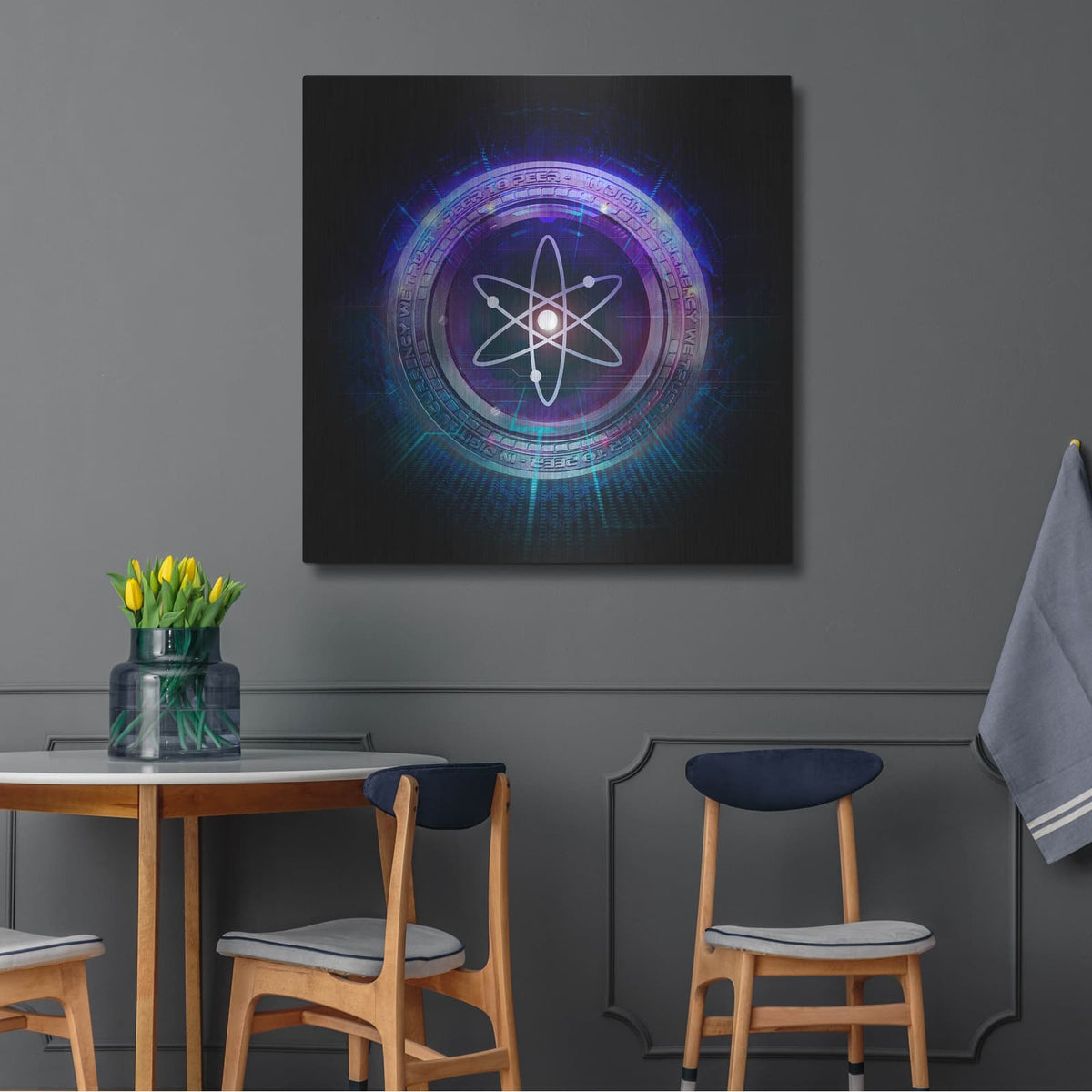 'Wagmi Cosmos Crypto' by Valentyn Artemenko – Metal Wall Art, 36x36 room view