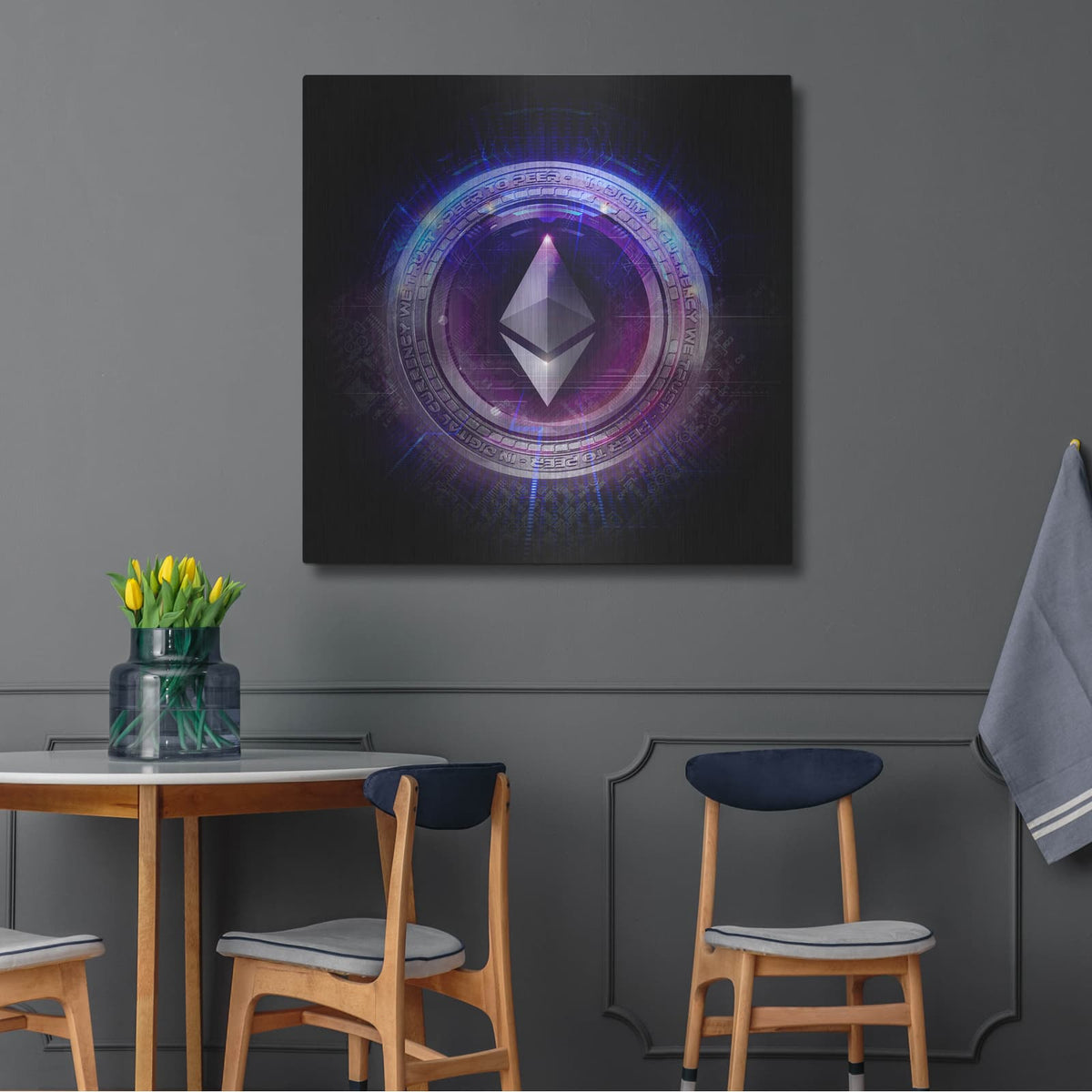 'Wagmi Ethereum Crypto' by Valentyn Artemenko – Metal Wall Art, 36x36 room view