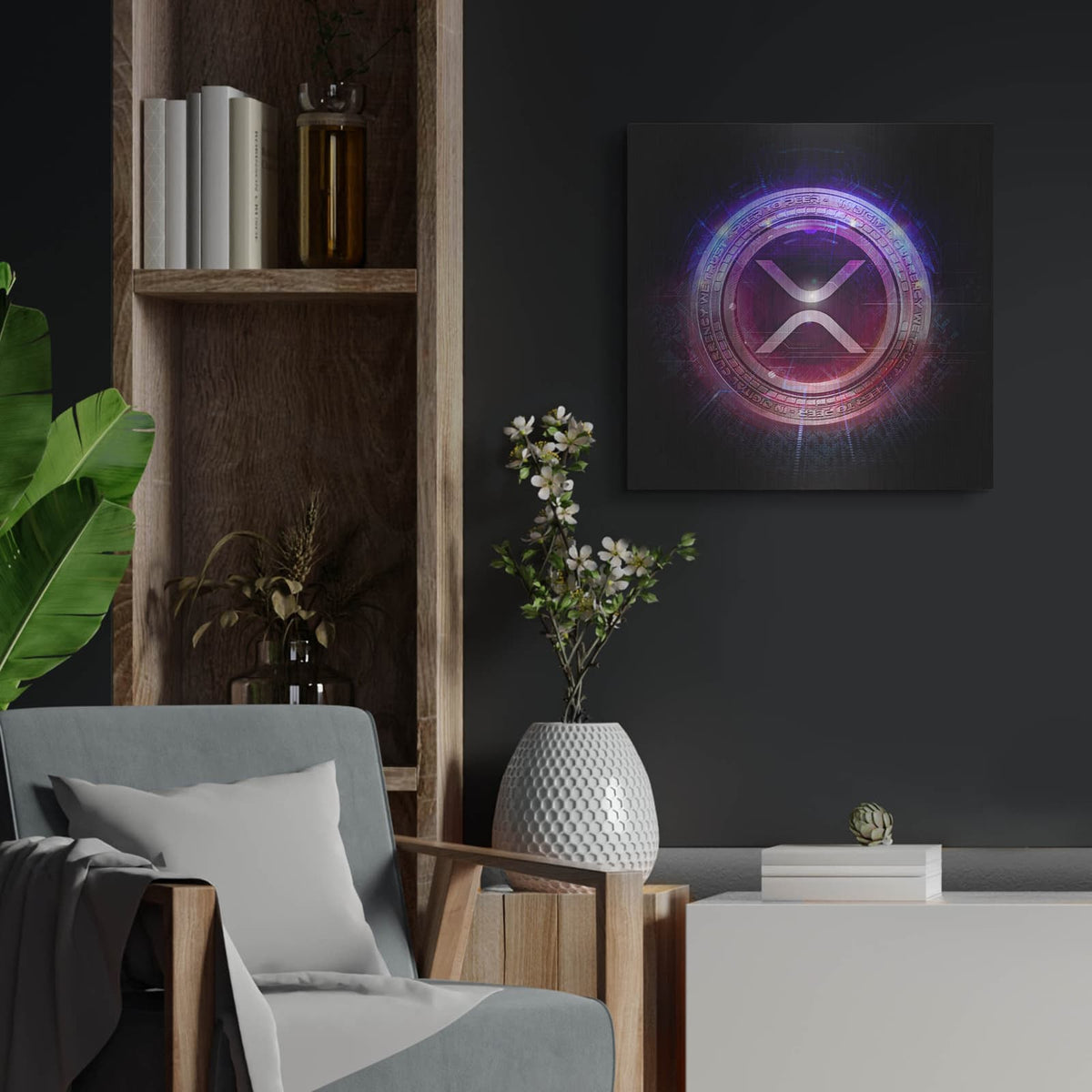 'Wagmi Xrp Crypto' by Valentyn Artemenko – Metal Wall Art, 24x24 room view