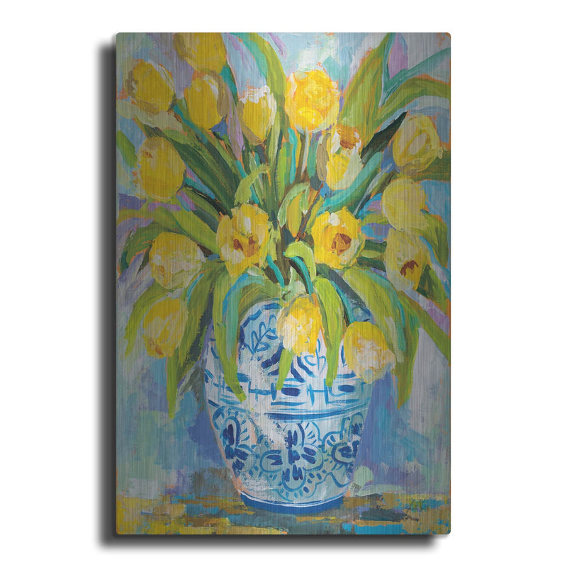 'Ginger Jar Tulips' by Jeanette Vertentes – Metal Wall Art