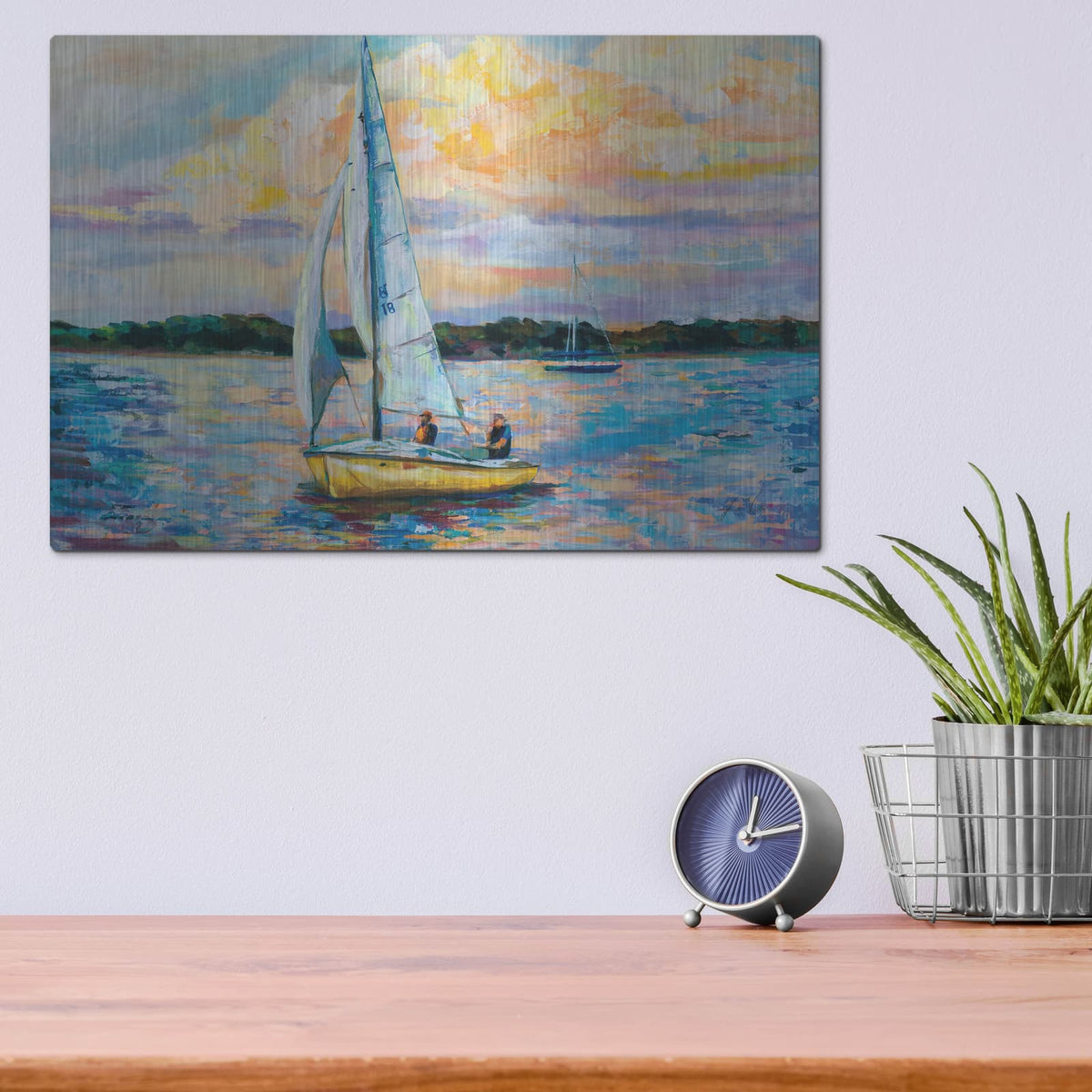 'Sunday Sail' by Jeanette Vertentes – Metal Wall Art, 16x12 room view