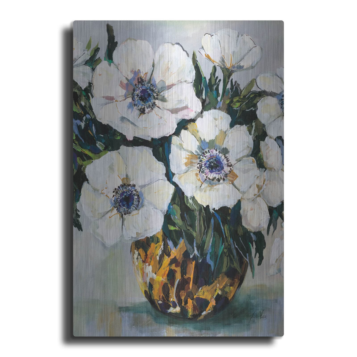 'Fall Festive White' by Jeanette Vertentes – Metal Wall Art