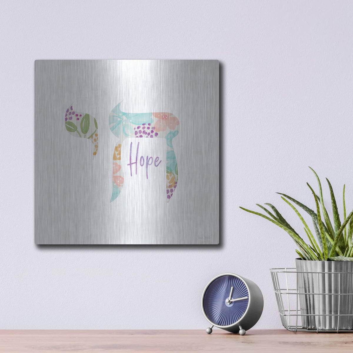 'Chai Hope' by Linda Woods – Metal Wall Art, 12x12 room view