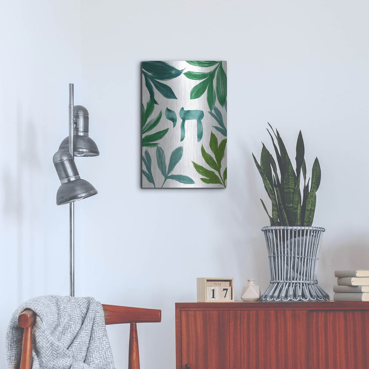 'Chai With Leaves' by Linda Woods – Metal Wall Art, 16x24 room view
