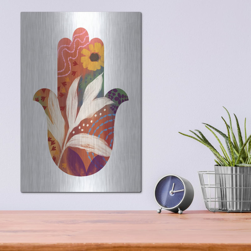'Fall Hamsa' by Linda Woods – Metal Wall Art, 12x16 room view