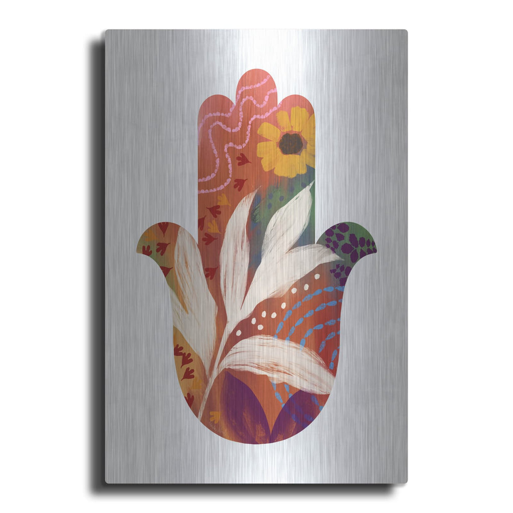 'Fall Hamsa' by Linda Woods – Metal Wall Art
