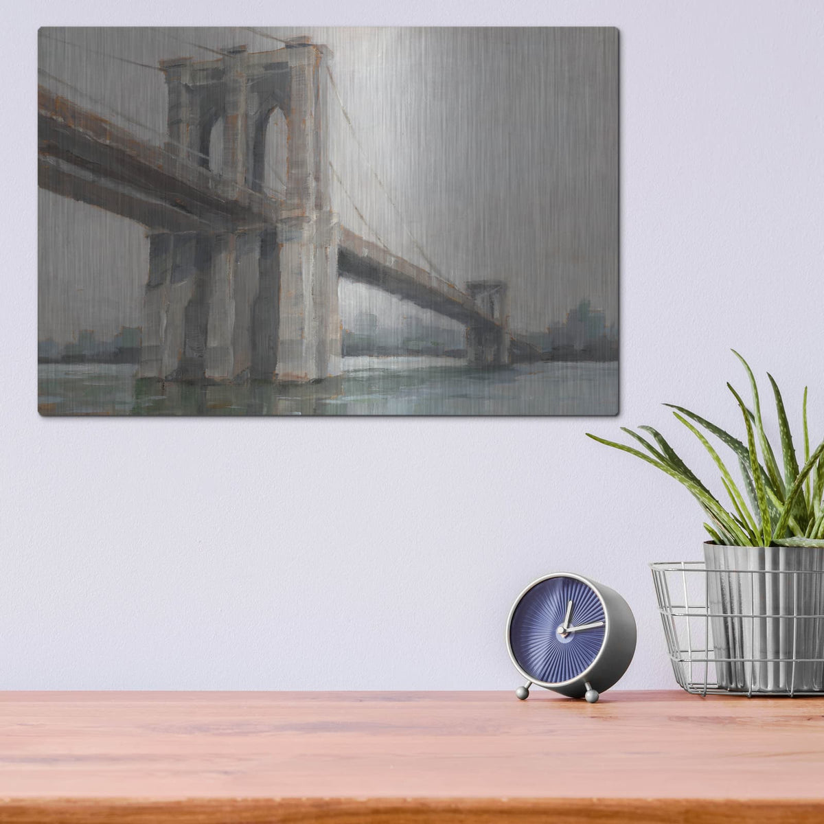 'Spanning The East River 1' by Ethan Harper – Metal Wall Art, 16x12 room view