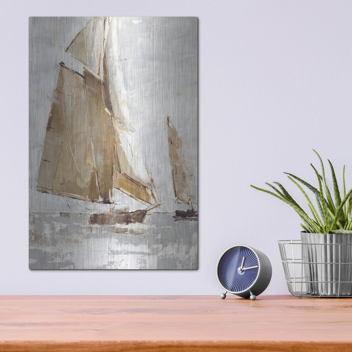 'Golden Sails' by Ethan Harper – Metal Wall Art, 12x16 room view