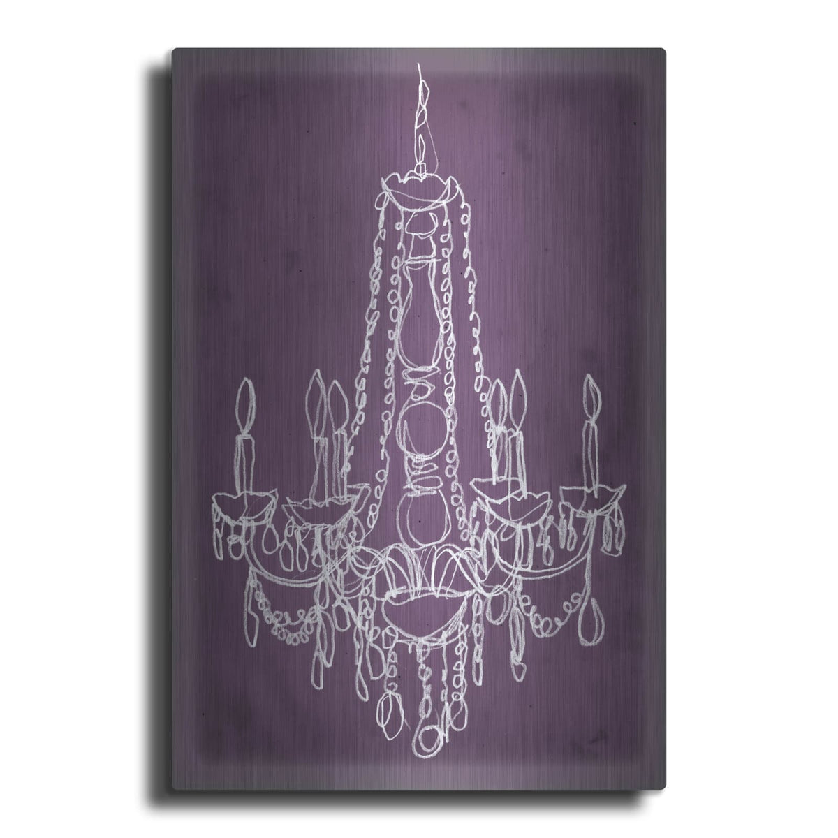 'Plum Chandelier Sketch 1' by Ethan Harper – Metal Wall Art