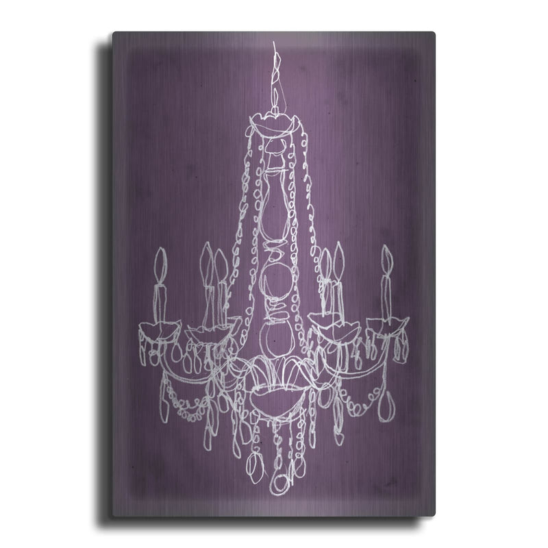 'Plum Chandelier Sketch 1' by Ethan Harper – Metal Wall Art
