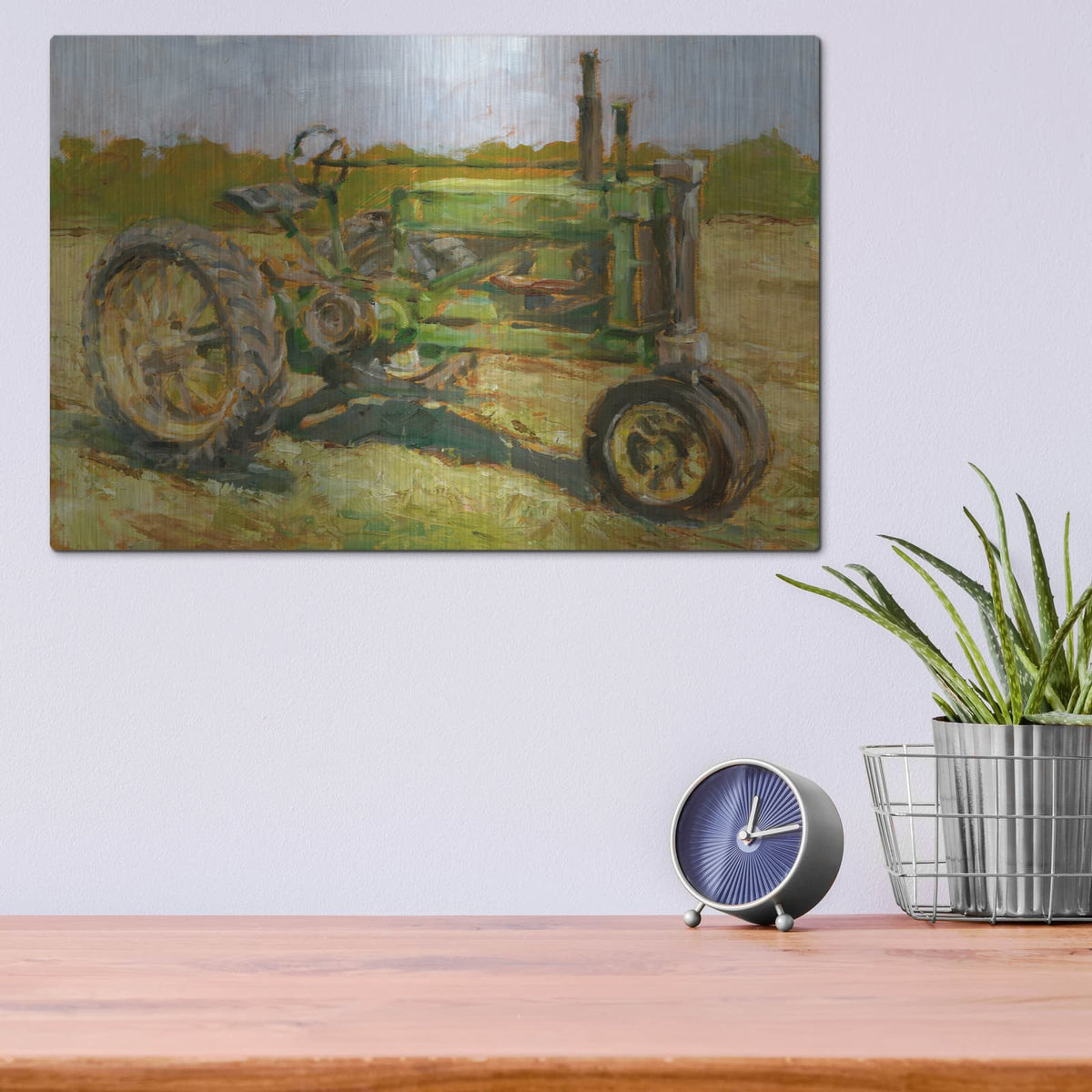 'Rustic Tractors 1' by Ethan Harper – Metal Wall Art, 16x12 room view
