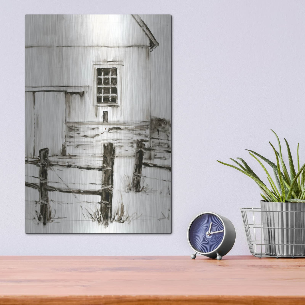 'Rustic Barbed Wire 2' by Ethan Harper – Metal Wall Art, 12x16 room view