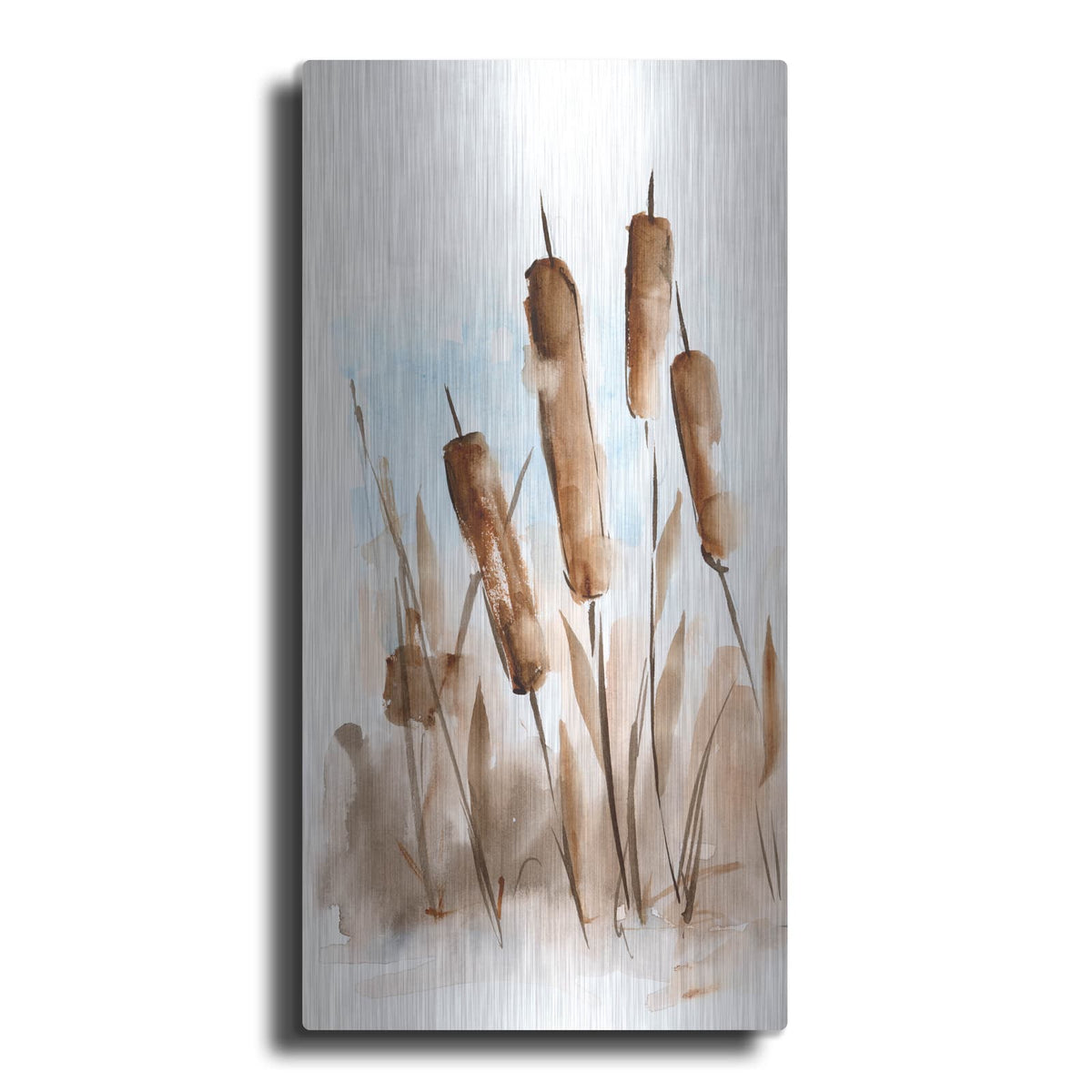 'Watercolor Cattail Study 2' by Ethan Harper – Metal Wall Art