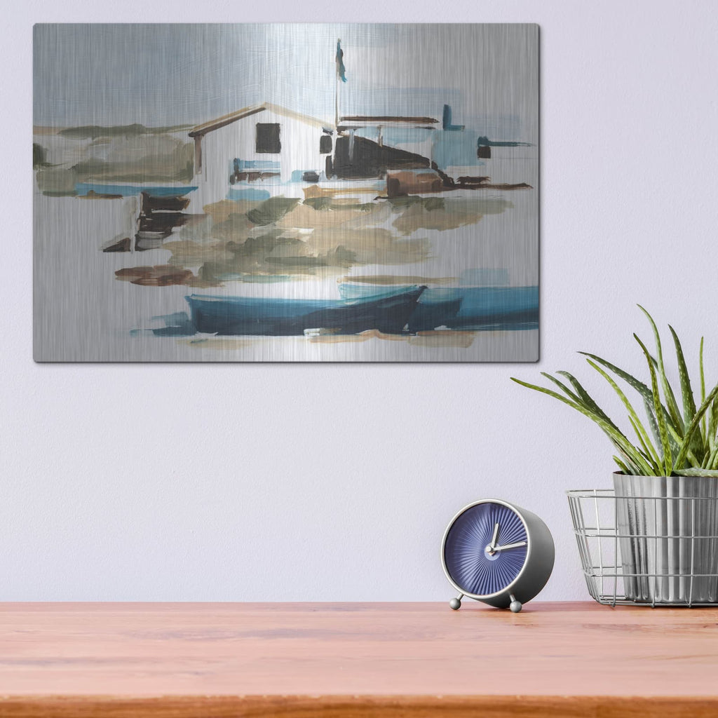 'Beach Outpost 1' by Ethan Harper – Metal Wall Art, 16x12 room view