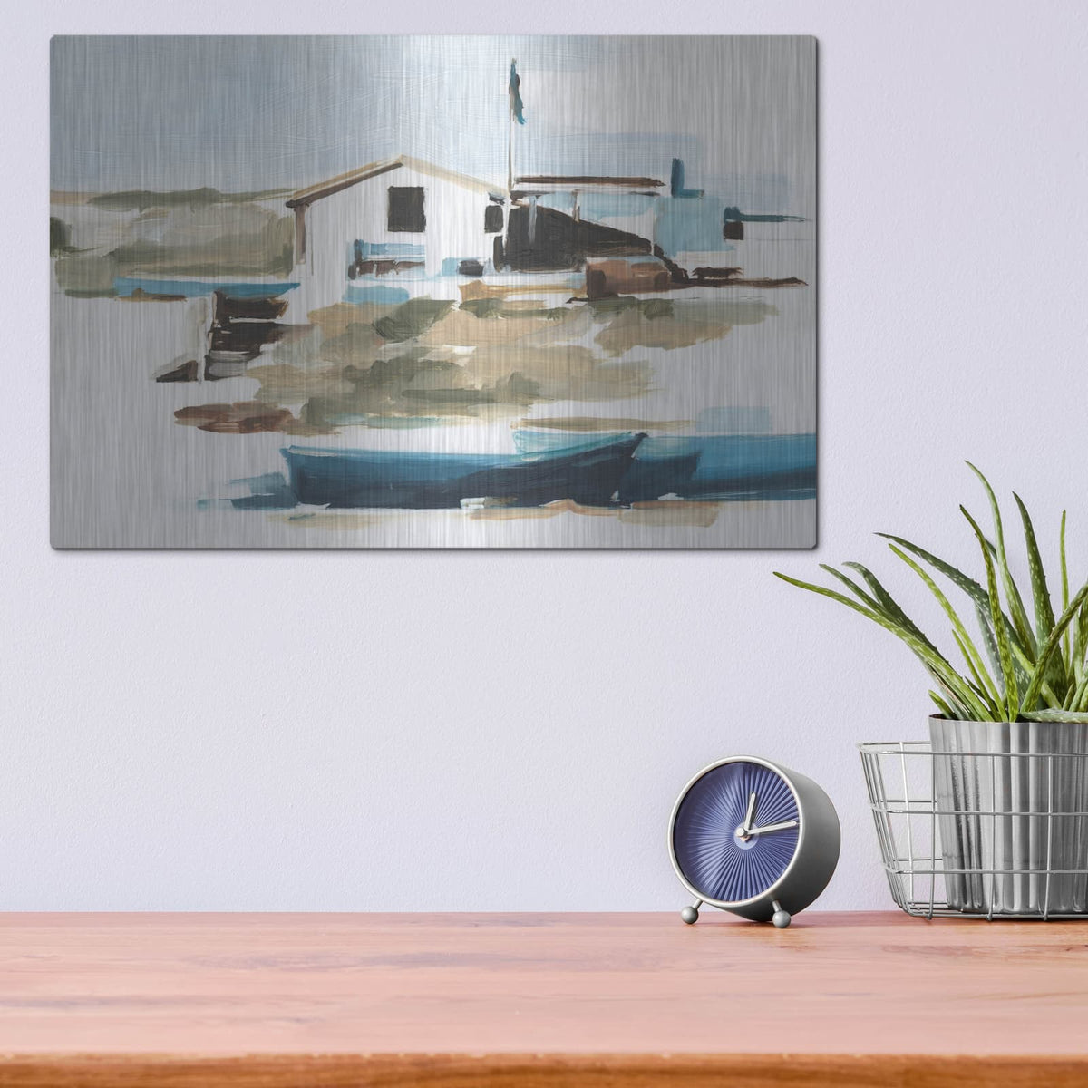 'Beach Outpost 1' by Ethan Harper – Metal Wall Art, 16x12 room view