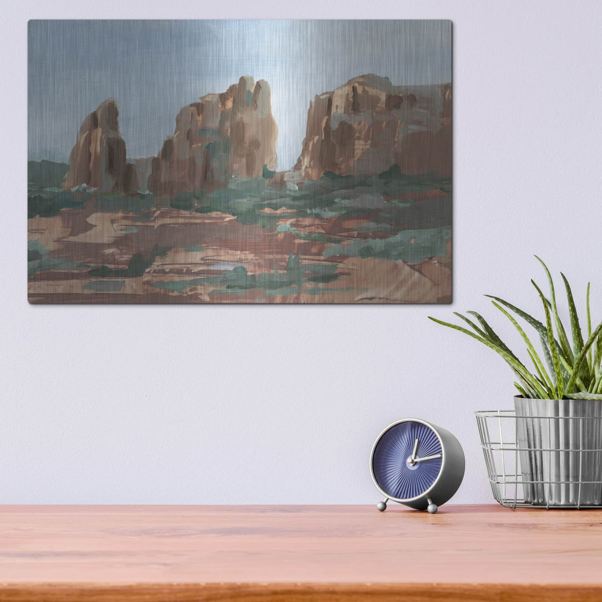 'Western Rock Formation 2' by Ethan Harper – Metal Wall Art, 16x12 room view