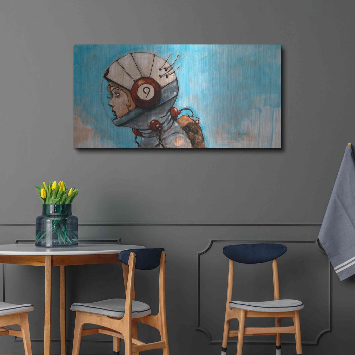 'Rosie The Rocketeer' by Craig Snodgrass – Metal Wall Art, 48x24 room view