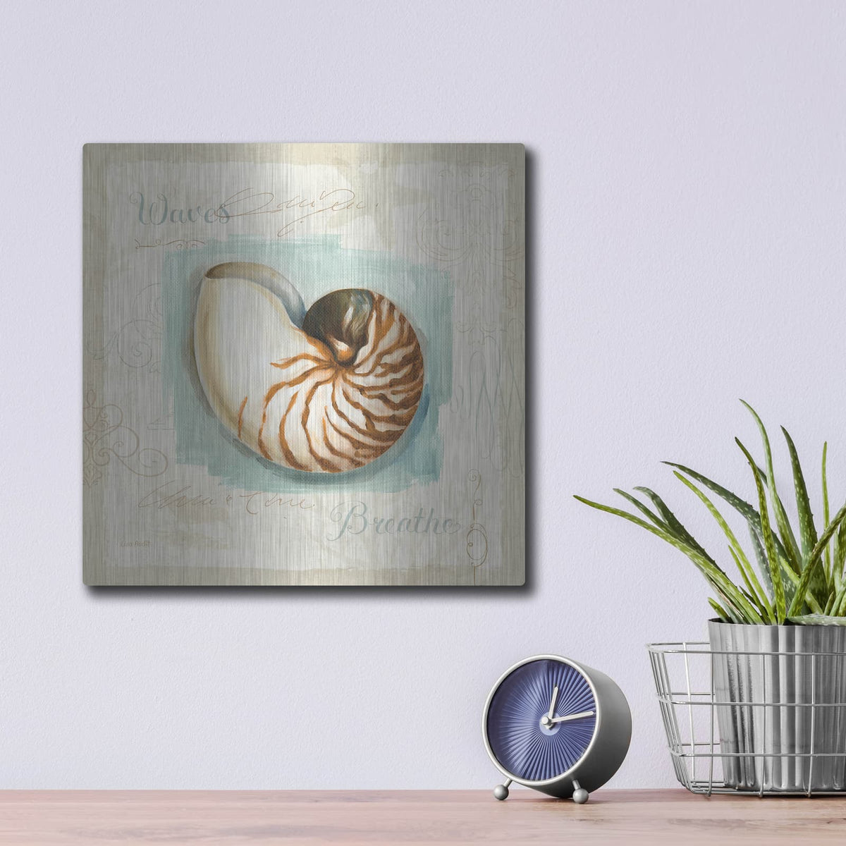 'Coastal Jewels II' by Lisa Audit – Metal Wall Art, 12x12 room view