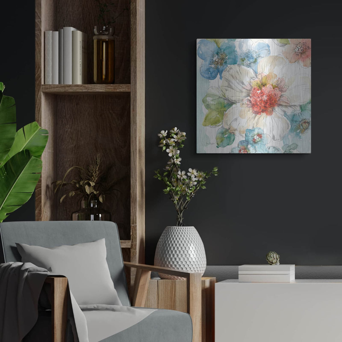 'Summer Bloom III' by Lisa Audit – Metal Wall Art, 24x24 room view