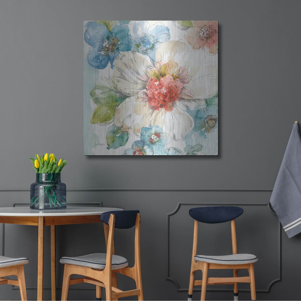'Summer Bloom III' by Lisa Audit – Metal Wall Art, 36x36 room view