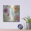 'Rainbow Seeds Flowers III' by Lisa Audit – Metal Wall Art, 12x12 room view