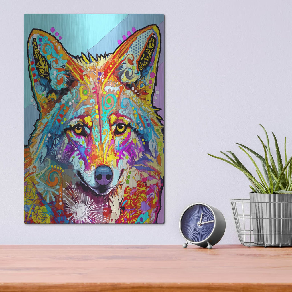 'Coyote' by Dean Russo – Metal Wall Art, 12x16 room view