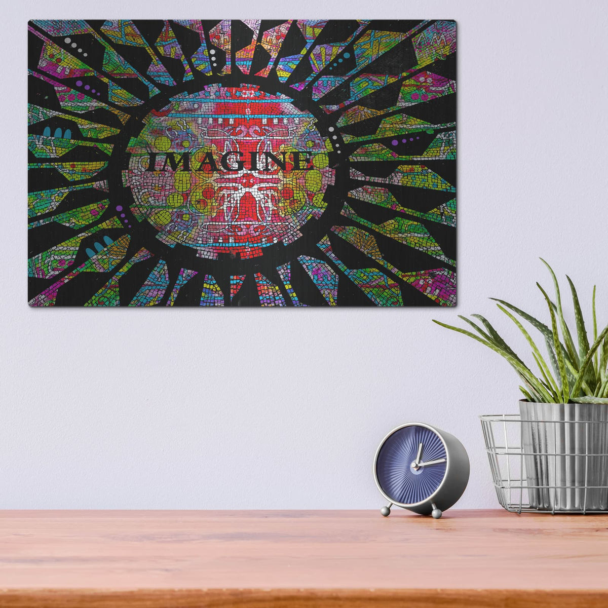 'Imagine' by Dean Russo – Metal Wall Art, 16x12 room view