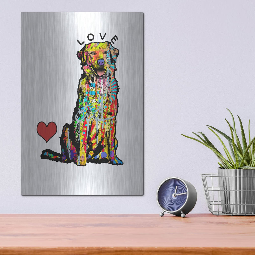 'Love Golden' by Dean Russo – Metal Wall Art, 12x16 room view