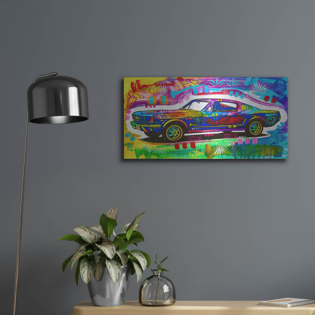 'Mustang' by Dean Russo – Metal Wall Art, 24x12 room view