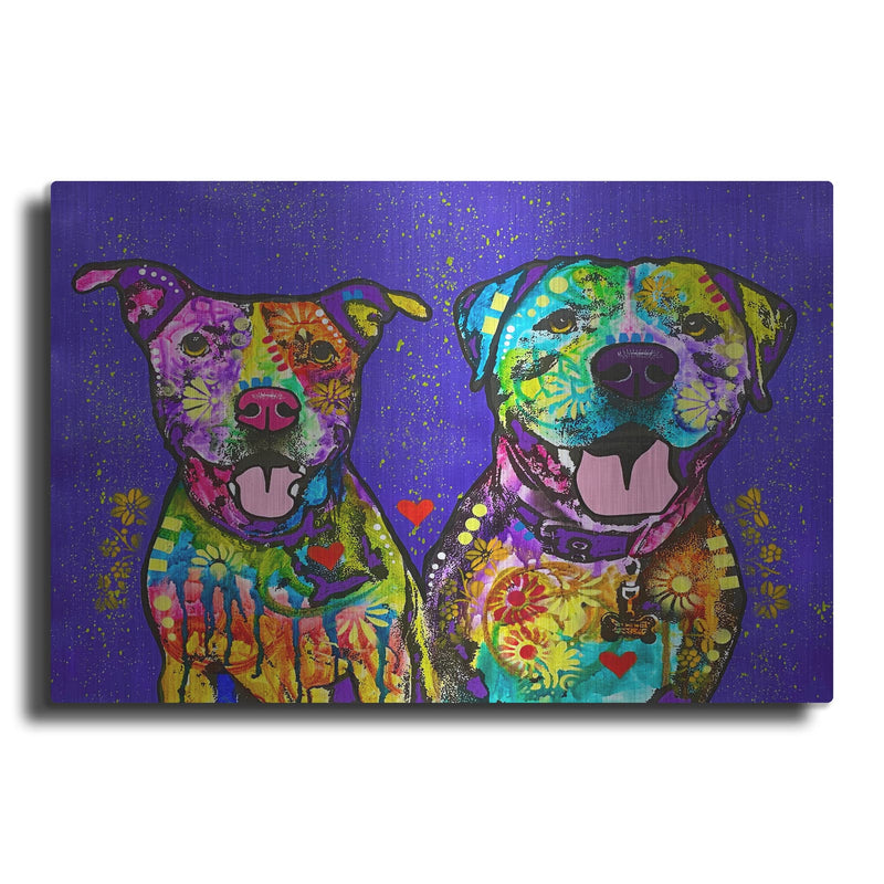 'Two Pitties' by Dean Russo – Metal Wall Art