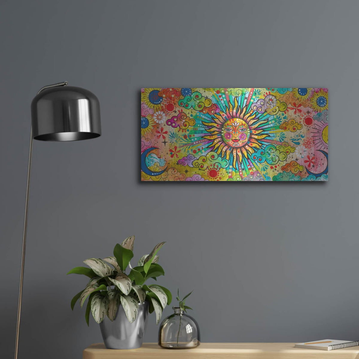 'Sun 2' by Dean Russo – Metal Wall Art, 24x12 room view