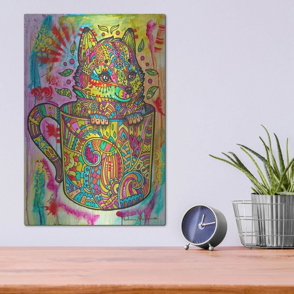 'Fox In A Mug' by Dean Russo – Metal Wall Art, 12x16 room view