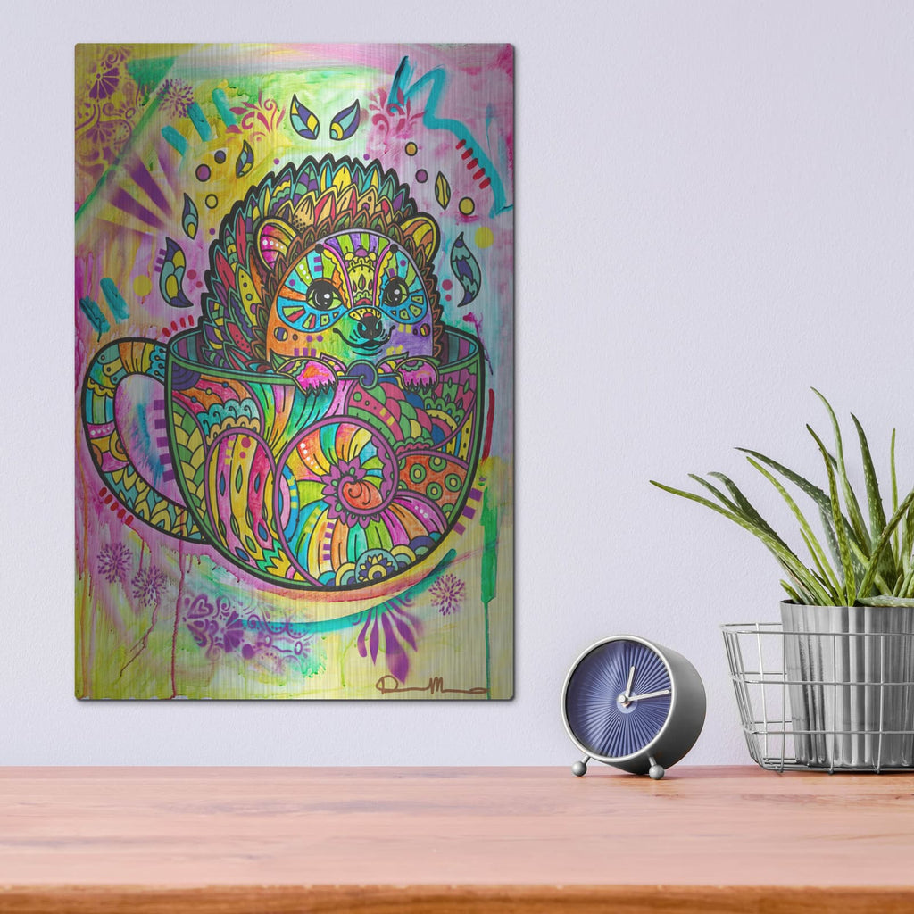 'Hedgehog In A Mug' by Dean Russo – Metal Wall Art, 12x16 room view
