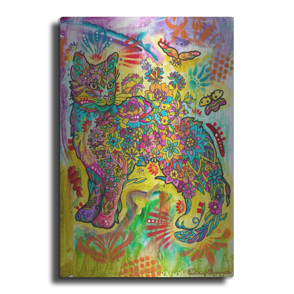 'Flower Kitty' by Dean Russo – Metal Wall Art