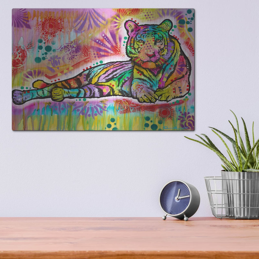 'Spiritual Tiger' by Dean Russo – Metal Wall Art, 16x12 room view