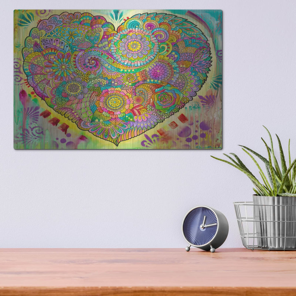'Mandala Of The Heart' by Dean Russo – Metal Wall Art, 16x12 room view