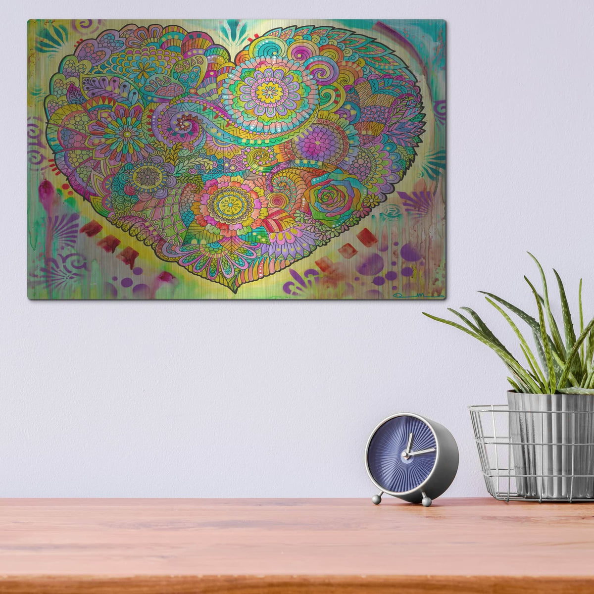 'Mandala Of The Heart' by Dean Russo – Metal Wall Art, 16x12 room view