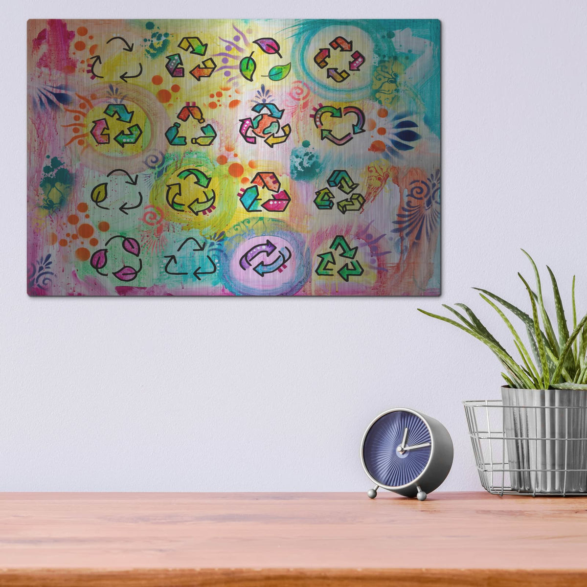 'Recycle' by Dean Russo – Metal Wall Art, 16x12 room view