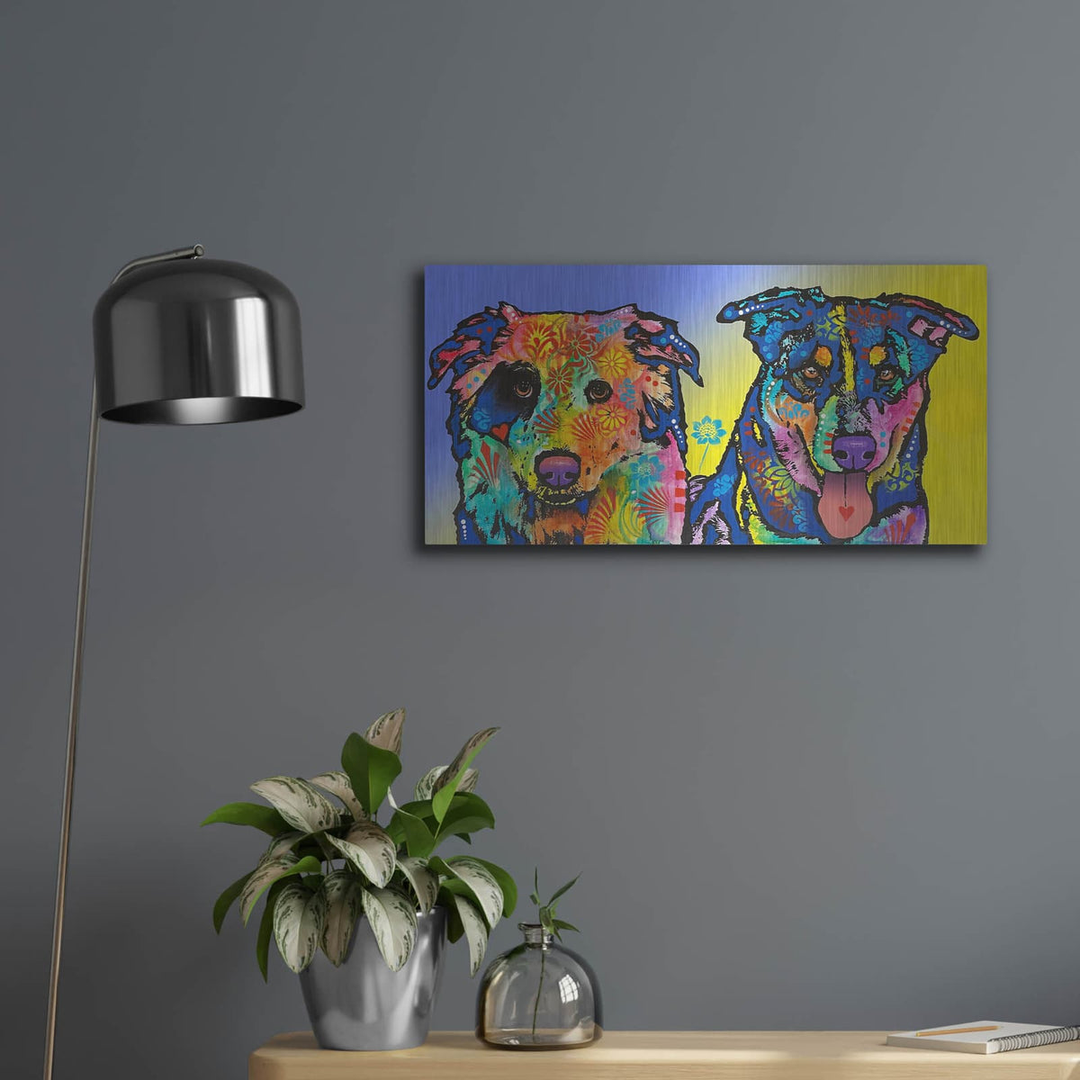 'Duo' by Dean Russo – Metal Wall Art, 24x12 room view