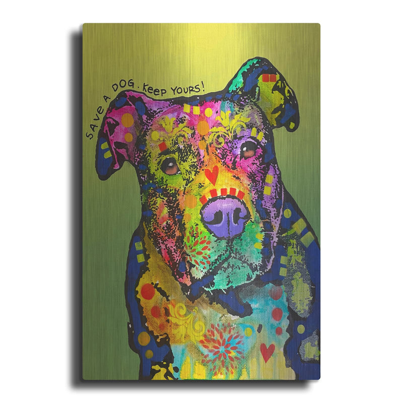 'Save A Dog' by Dean Russo – Metal Wall Art