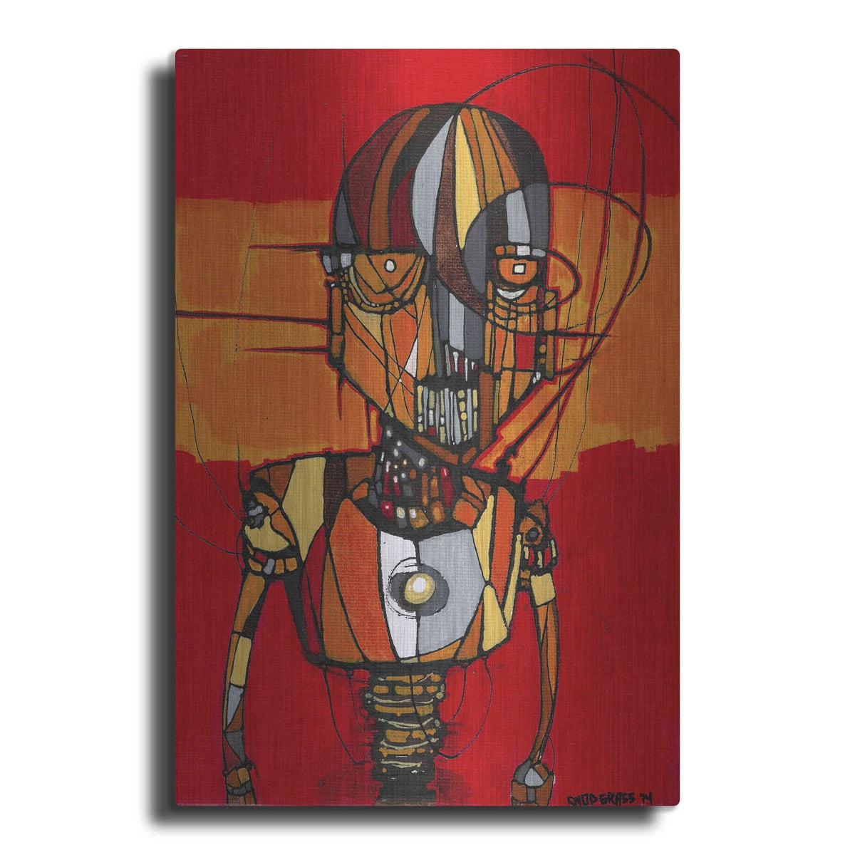 'Segmented Man Orange' by Craig Snodgrass – Metal Wall Art