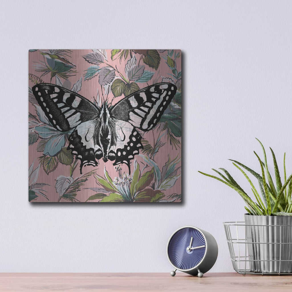'Butterfly Wallpaper Square' by Dean Russo – Metal Wall Art, 12x12 room view