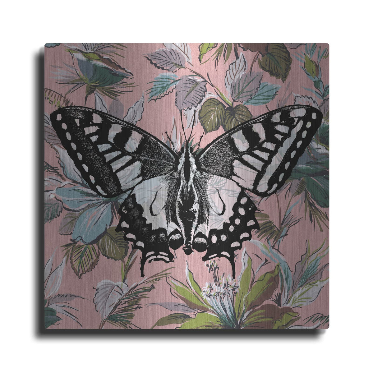 'Butterfly Wallpaper Square' by Dean Russo – Metal Wall Art