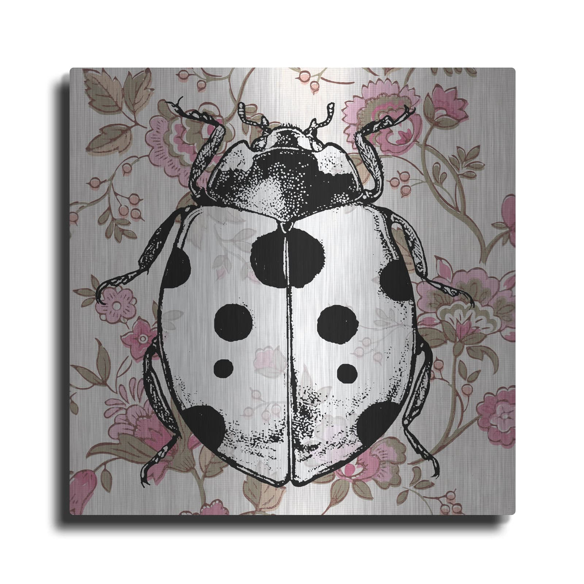 'Ladybug Wallpaper Square' by Dean Russo – Metal Wall Art
