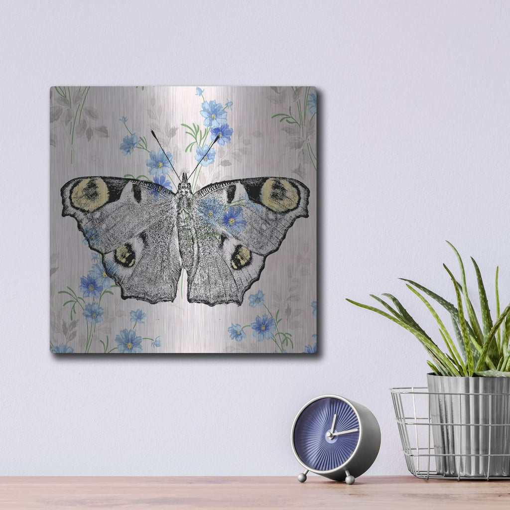 'Moth Wallpaper Square' by Dean Russo – Metal Wall Art, 12x12 room view