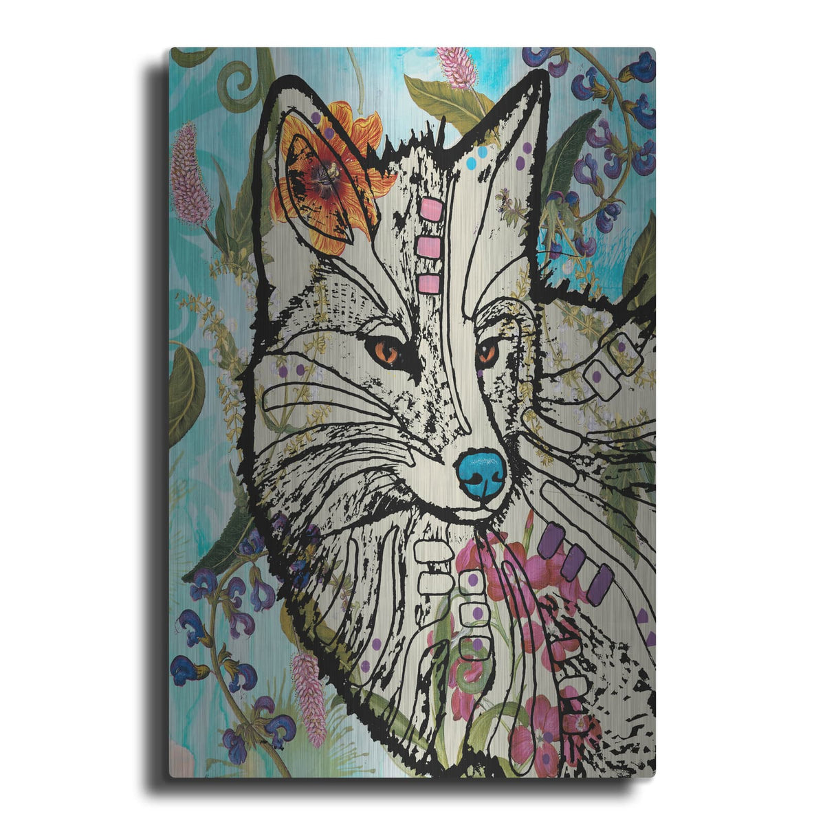 'Wallpaper Fox' by Dean Russo – Metal Wall Art
