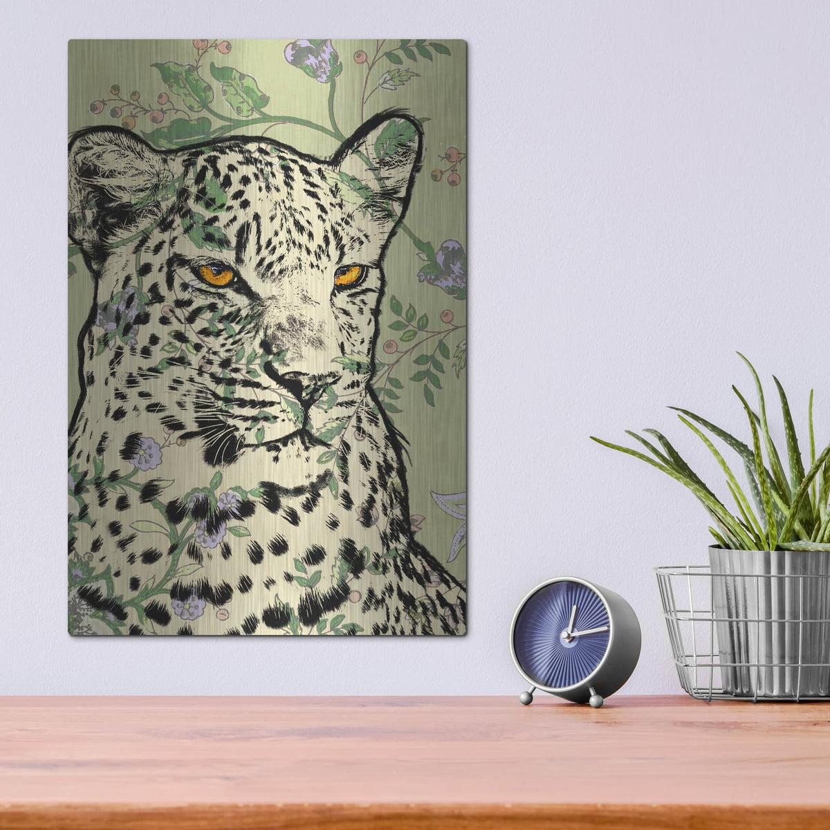 'Wallpaper Jaguar' by Dean Russo – Metal Wall Art, 12x16 room view