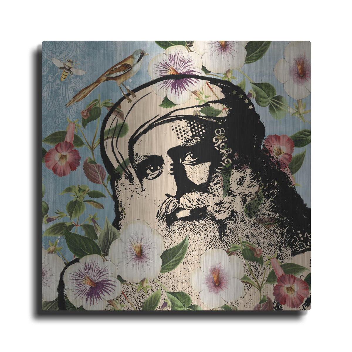 'Wallpaper Sadh Guru' by Dean Russo – Metal Wall Art