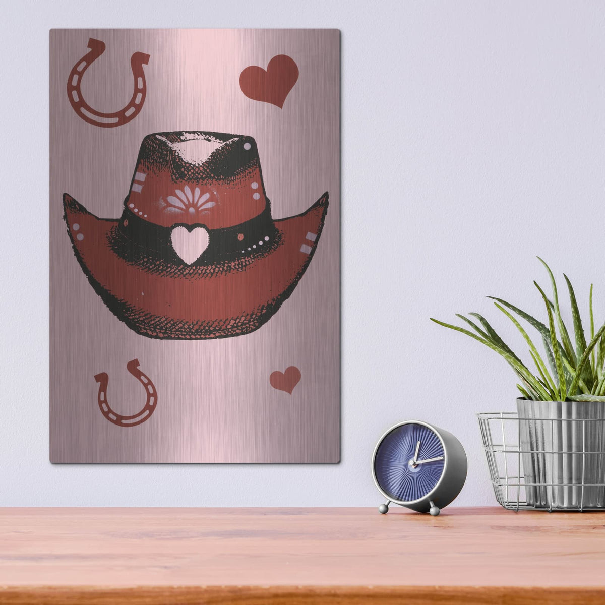 'Cowgirl Hat' by Dean Russo – Metal Wall Art, 12x16 room view